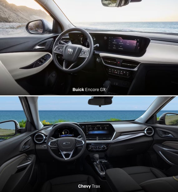 2026 Chevy Trax vs. Buick Encore GX Size & Technology